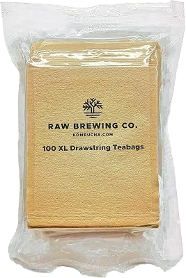 100 Pack EXTRA LARGE Disposable Paper Tea Drawstring Filter Bag - Unbleached Paper - for Tea, Kombucha, Coffee, etc. 3.15 x 3.95 Inches 3.15 x 3.95 Inches