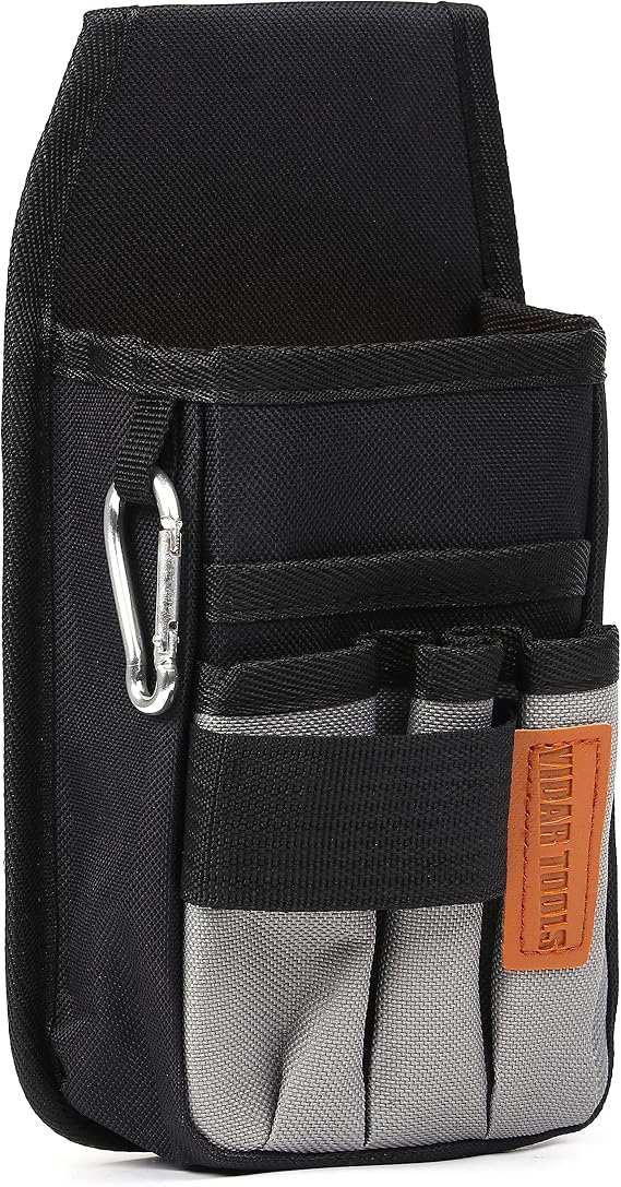 VIDAR TOOLS Small Tool Pouch with Belt Clip,Tool Belt Pouches,Electrician Tool Pouch.Mini Organizer Pocket Attachment for Tool Belt,5 Pockets and Heavy-Duty Metal Belt Clip Attachment....