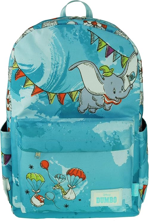 Classic Disney Dumbo Backpack with Laptop Compartment for School, Travel, and Work, (A22213-DUMBO)