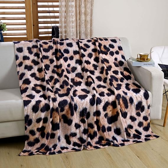 SDY Leopard Throw Blanket 5060,Cheetah Print Blanket,Super Soft Cozy Plush Microfiber Flannel Throw for Bed Sofa Travel and Camping,Toddler,Adult and Kids