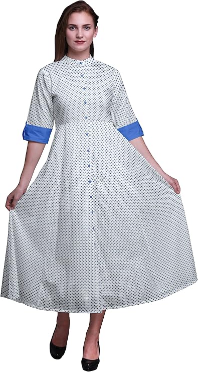 Bimba Button Down Print Mandarin Collar Roll Up Sleeves Fashion Shirt Dress