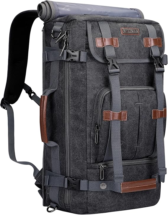 WITZMAN Canvas Travel Backpack for Men Vintage Laptop Backpack