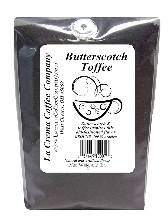 La Crema Coffee Butterscotch Toffee, 2-Pound Packages