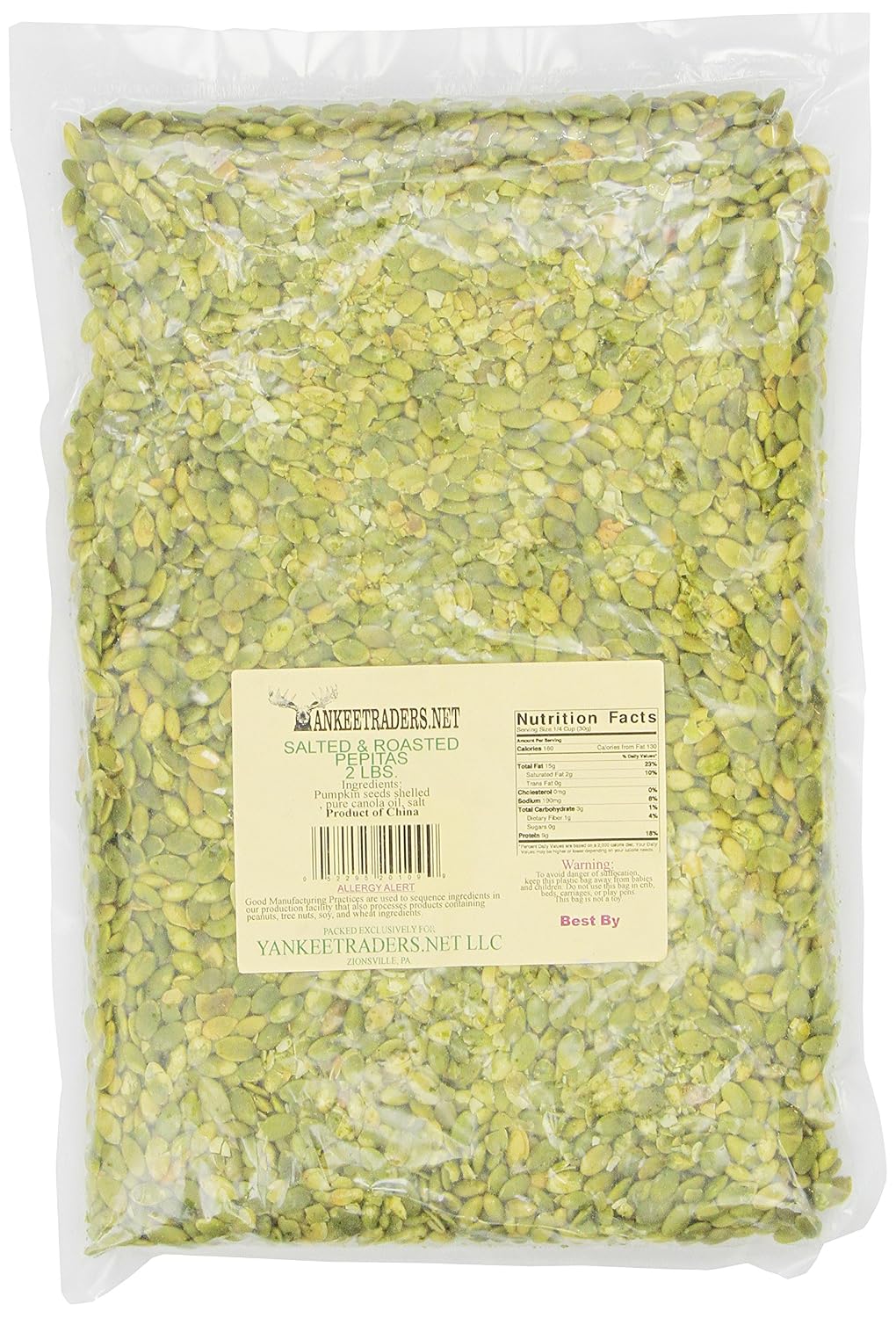 YANKEETRADERS PepitaPumpkin Seeds, Roasted & Salted, 2 Lb