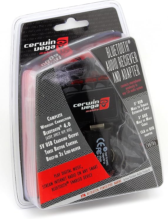 Bluetooth Receiver with CLA and Mic for Hands-Free Calling/USB Port