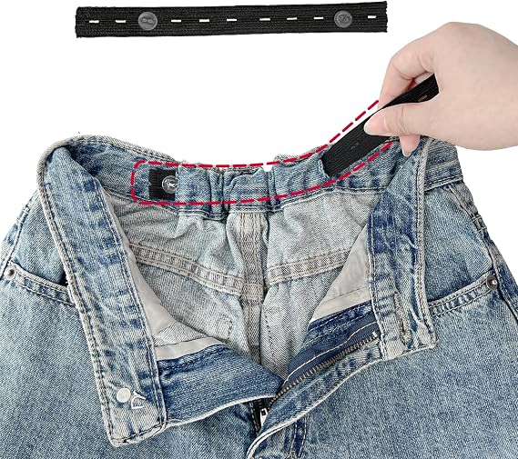 Fizzest Jeans Button Tightener Pants Adjuster Waist Tightener for Pants Women Men and Children,Waist Clip Pack of 6