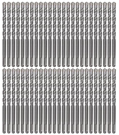 SDS Plus Hammer Drill Bit 50Pcs 1/2 in. x 6 in. Masonry Concrete Rock Drill