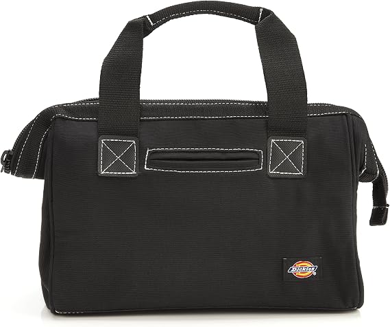 Dickies 12-Inch Durable Canvas Work Bag for Painters, Carpenters, and Builders, Heavy-Duty Zipper, Reinforced Handles, Black