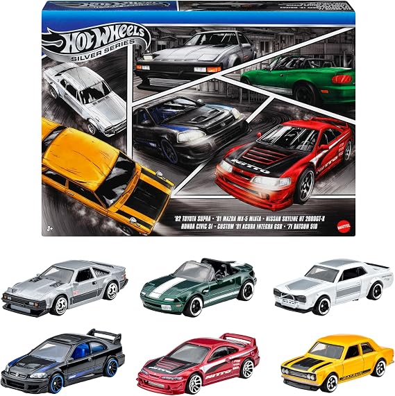 Hot Wheels Street of Japan Multipack, Toy Vehicles, Mini Cars, 6-Piece Set, Ages 3 and up, Multi JBY77