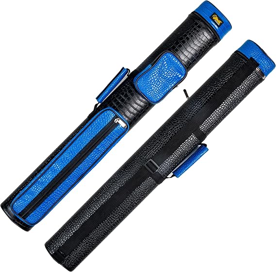 Billmart Pool Cue Case, 2 X 3 Hard Pool Cue Stick Carrying Case Stick Case | Billiard Stick Case Holds 2 Shafts and 3 Butts for two-piece cues of 58" or below, Shoulder Strap Handle and Enough Packet