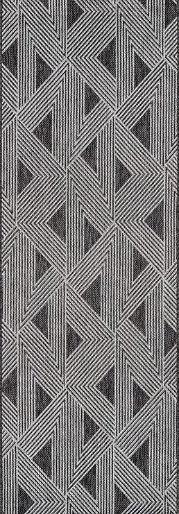 Novogratz by Momeni Villa Como Indoor Outdoor Area Rug, 2' X 6' Runner, Charcoal