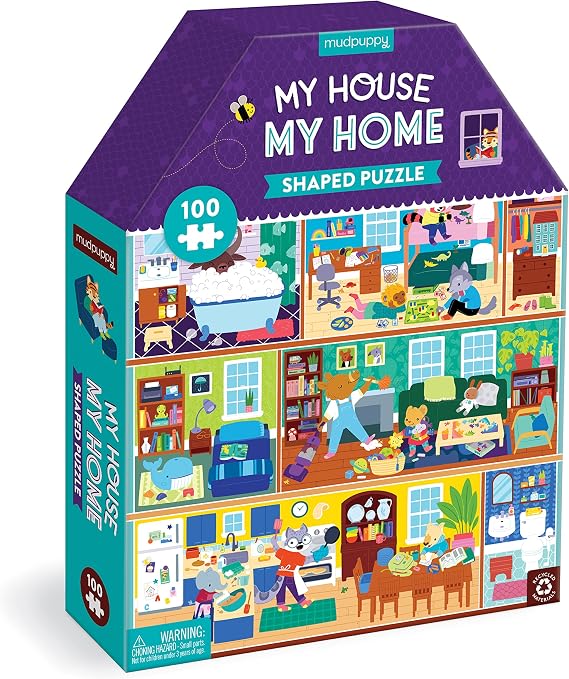 Mudpuppy My House, My Home 100 Piece House-Shaped Puzzle
