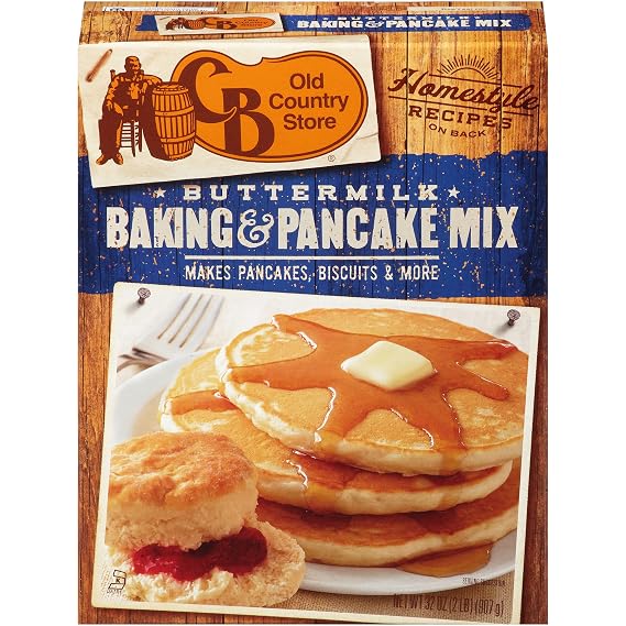 Cracker Barrel Old Country Store Baking and Pancake Mix, Buttermilk Baking Mix, Homemade Style Breakfast Mix, Makes Pancakes Biscuits and More, Buttermilk Baking and Pancake Mix, 32 Ounce (Pack of 1)