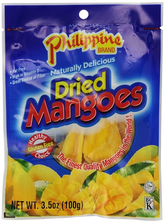 Philippine BRAND Dried Mangoes, 3.5-Ounce (Pack of 25)