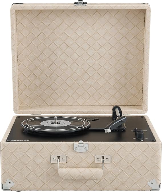 Crosley CR6253B-LT Anthology Vintage Record Player, Light Tan