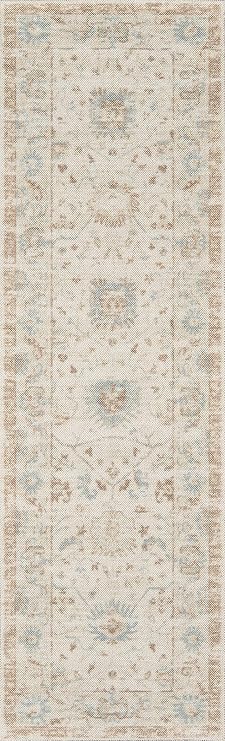 Momeni Anatolia Wool and Nylon Area Rug 2'3" X 7'6" Runner Beige