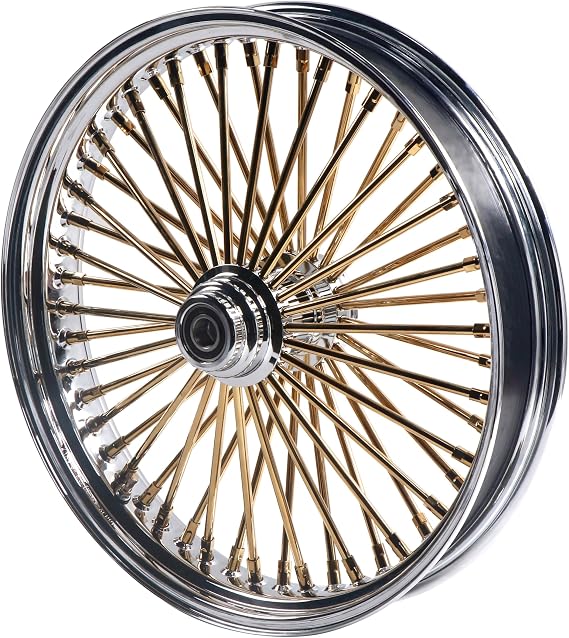 FatFlex Front Wheel for Harley Softail 21 x 3.5 Gold Fat Spokes