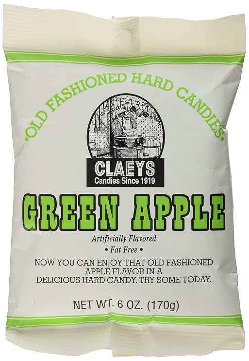 Claey's, Old Fashioned Hard Candy Green Apple, 6 Ounce Bag