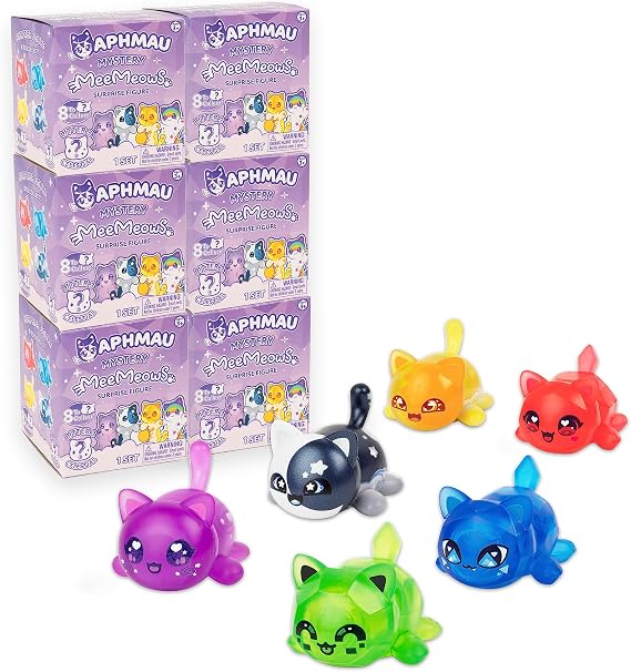 Aphmau Mystery MeeMeows Surprise Figures 6-Pack; Wild Hit; Includes 8 Mini MeeMeows Figures, Donut/Fairy & Mermaid Cat