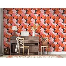 Pembe Güller Duvar Kağıdı, Kendinden Yapışkanlı Çok Amaçlı PVC Folyo, DIY Duvar Kağıdı (66x132 cm)