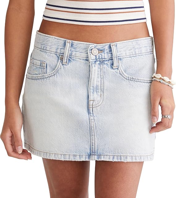 AEROPOSTALE Women's Low-Rise Denim Mini Skirt