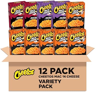 Cheetos Mac & Cheese, Non-Spicy 3 Flavor Variety Pack, 12 Boxes