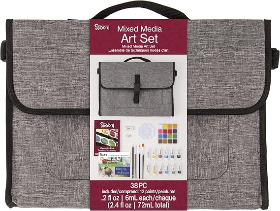 Studio 71 Mixed Media Messenger Bag, 37 Pieces Art Set