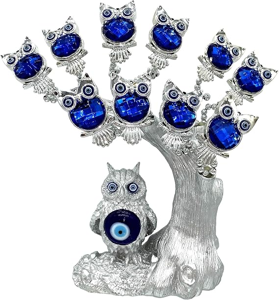 Betterdecor Blue Evil Eye Turkish Nazar Money Fortune Tree Owl Design Protection Home Decor for Any Purpose