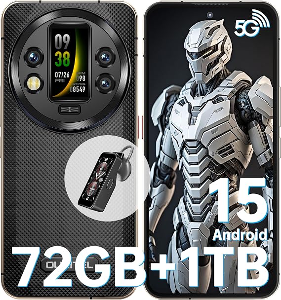 WP200 Pro Rugged Smartphone 5G - Android 15, 72GB（24+48） RAM+1TB ROM, 6.7" Rugged Phone, 8800mAh Android Phones, 108MP Camera, IP68/69K Waterproof Phone, 4G Dual SIM/NFC/OTG/GPS, 2025 (Black)