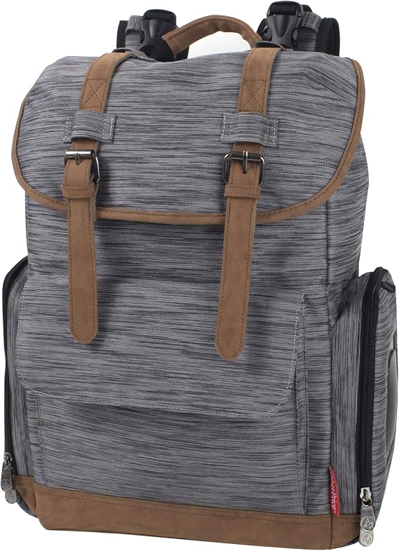 Fisher-Price Drawstring Diaper Bag Backpack with Wipes Pocket, Insulated Bottle Compartment, Stroller Straps