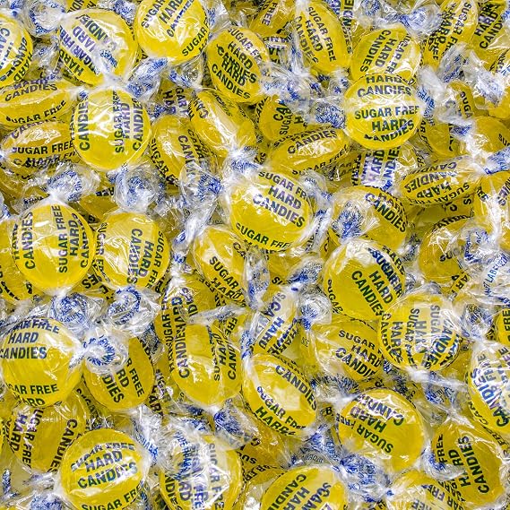 Sugar Free Lemon Drops Hard Candy 8 oz Keto Snacks for Diabetics, Low Carb, Individually Wrapped