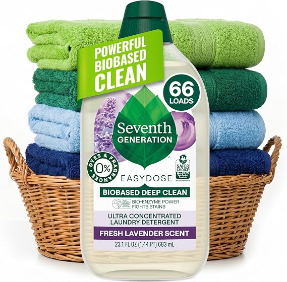 Seventh Generation EasyDose Laundry Detergent Fresh Lavender Ultra Concentrated Washing Detergent 23 oz