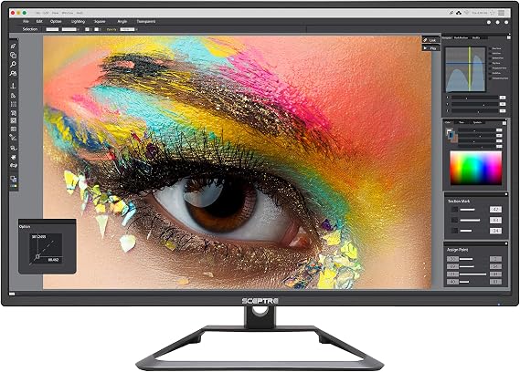 Sceptre IPS 27" 4K UHD LED Monitor DIsplayPort HDMI DVI Build-in Speakers, Frameless Machine Black 2025 (U279W-4000R series)