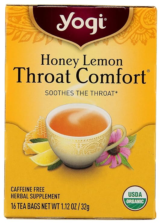 Yogi Tea, Honey Lemon Throat Comfort, 16 Count, Packaging May Vary