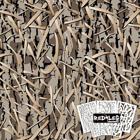 Redleg Camo HD3 6 piece Camouflage Grass Duck Boat Stencil kit