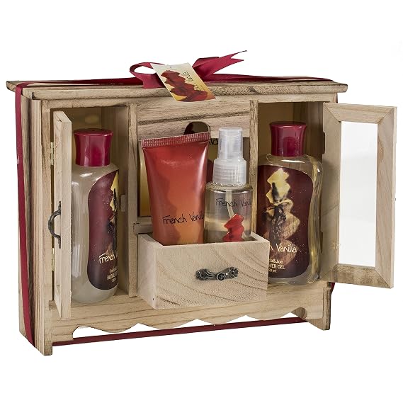 Bath and Body Gift Basket French Vanilla for Women and Men