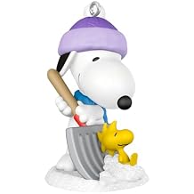 Hallmark Keepsake Peanuts Mini Christmas Ornament (Winter Fun with Snoopy) 1" Tiny Ornament for Tabletop Tree